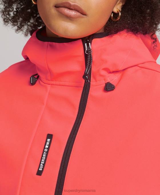 Superdry jachetă tech crop softshell îmbrăcăminte coral femei JX0Z5499
