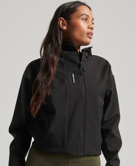 Superdry jachetă tech crop softshell îmbrăcăminte negru femei JX0Z5432