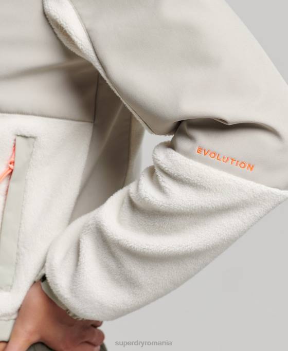 Superdry jachetă trekker code hybrid îmbrăcăminte cremă femei JX0Z3616