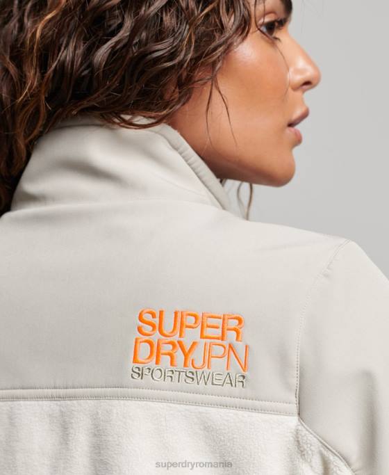 Superdry jachetă trekker code hybrid îmbrăcăminte cremă femei JX0Z3616