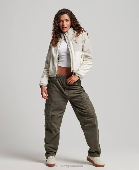 Superdry jachetă trekker code hybrid îmbrăcăminte cremă femei JX0Z3616
