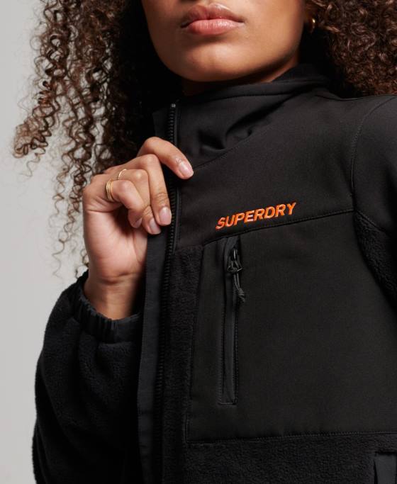 Superdry jachetă trekker code hybrid îmbrăcăminte negru femei JX0Z3615