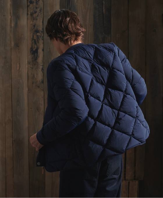 Superdry jachetă uscată din puf de rață îmbrăcăminte albastru bărbați JX0Z4632