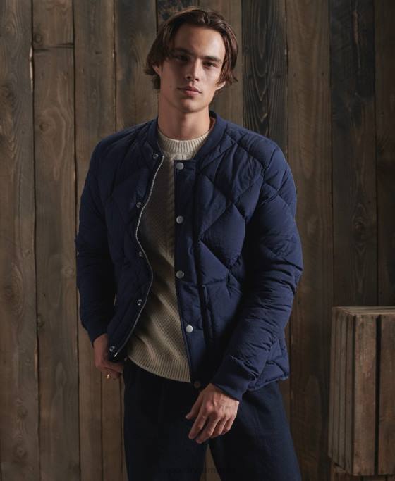 Superdry jachetă uscată din puf de rață îmbrăcăminte albastru bărbați JX0Z4632