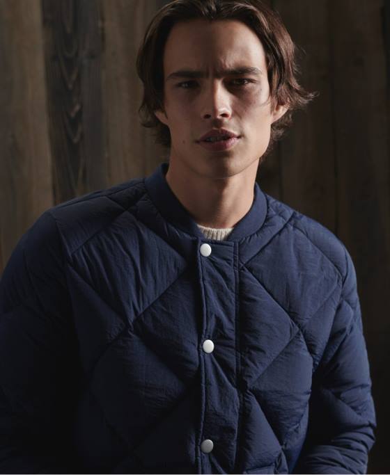 Superdry jachetă uscată din puf de rață îmbrăcăminte albastru bărbați JX0Z4632