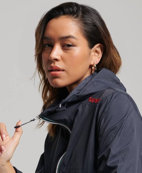 Superdry jachetă ușoară cu logo standard cod îmbrăcăminte marina femei JX0Z3540