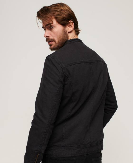 Superdry jachetă vintage bull denim de curse îmbrăcăminte gri inchis bărbați JX0Z24