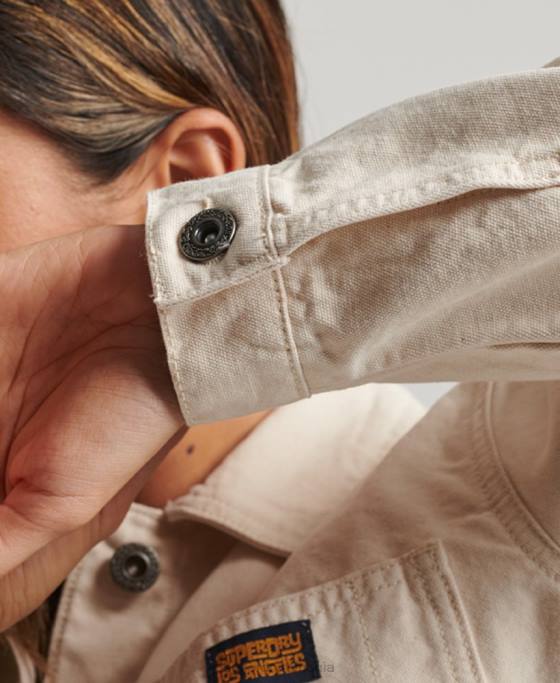 Superdry jachetă vintage din bumbac organic îmbrăcăminte cremă femei JX0Z1970