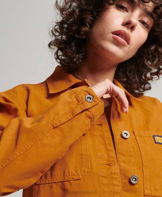 Superdry jachetă vintage din bumbac organic îmbrăcăminte maro femei JX0Z3538