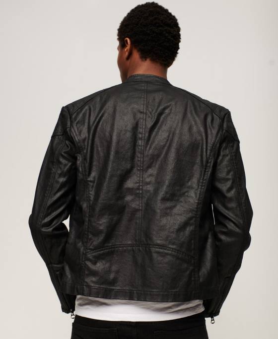 Superdry jachetă vintage din denim stratificat îmbrăcăminte negru bărbați JX0Z945