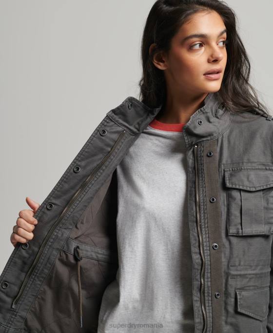 Superdry jachetă vintage m65 îmbrăcăminte gri inchis femei JX0Z3539