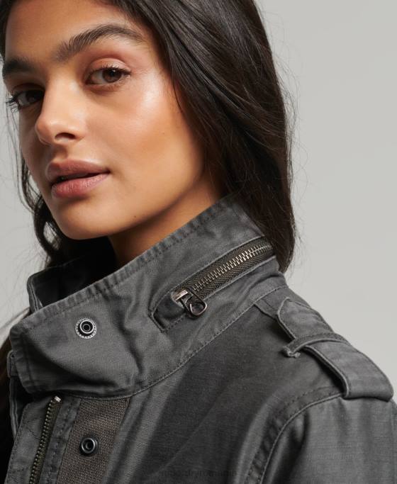 Superdry jachetă vintage m65 îmbrăcăminte gri inchis femei JX0Z3539