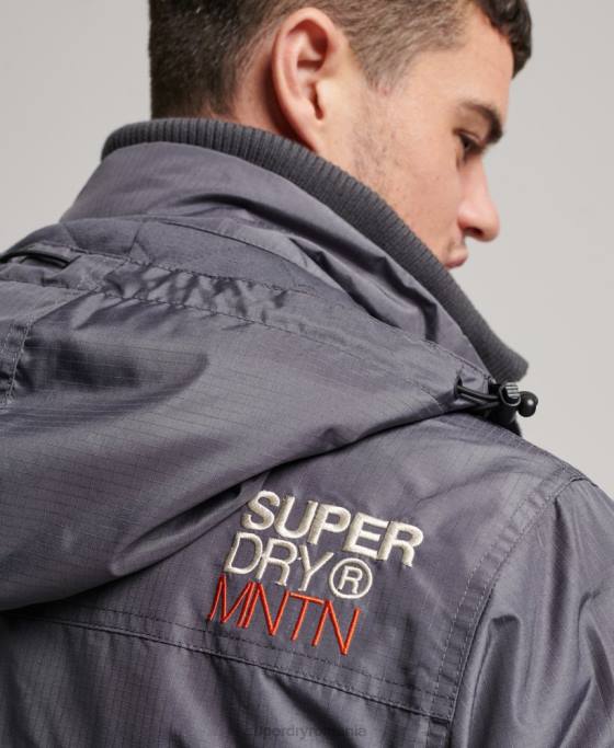 Superdry jachetă windcheater mountain sd îmbrăcăminte gri inchis bărbați JX0Z946