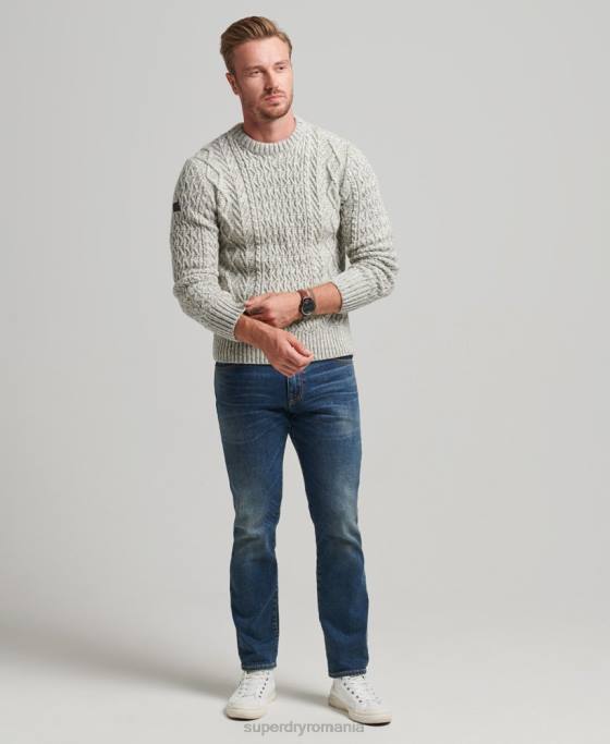 Superdry jacob cable crew jumper îmbrăcăminte gri bărbați JX0Z5250