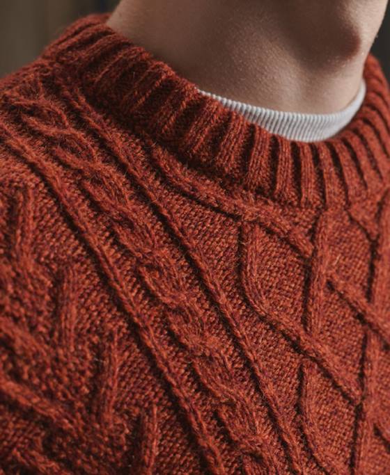 Superdry jacob cable crew jumper îmbrăcăminte portocale bărbați JX0Z5348