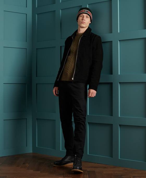 Superdry jacob cable crew jumper îmbrăcăminte verde bărbați JX0Z1363