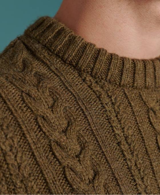 Superdry jacob cable crew jumper îmbrăcăminte verde bărbați JX0Z1363