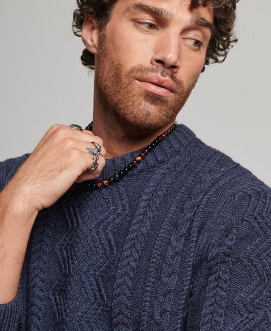 Superdry jacob crew jumper îmbrăcăminte marina bărbați JX0Z1303