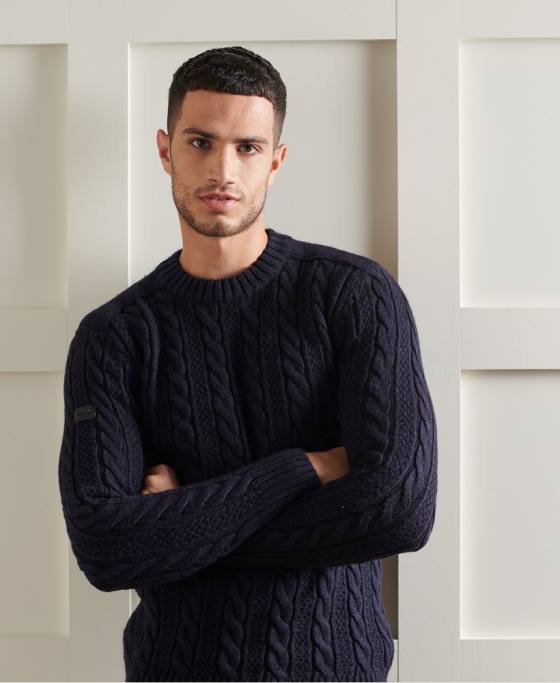 Superdry jacob crew jumper îmbrăcăminte marina bărbați JX0Z5337