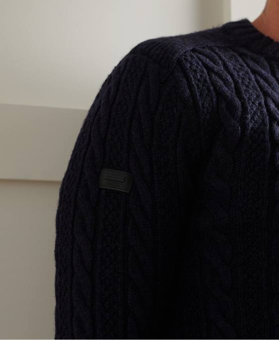 Superdry jacob crew jumper îmbrăcăminte marina bărbați JX0Z5337