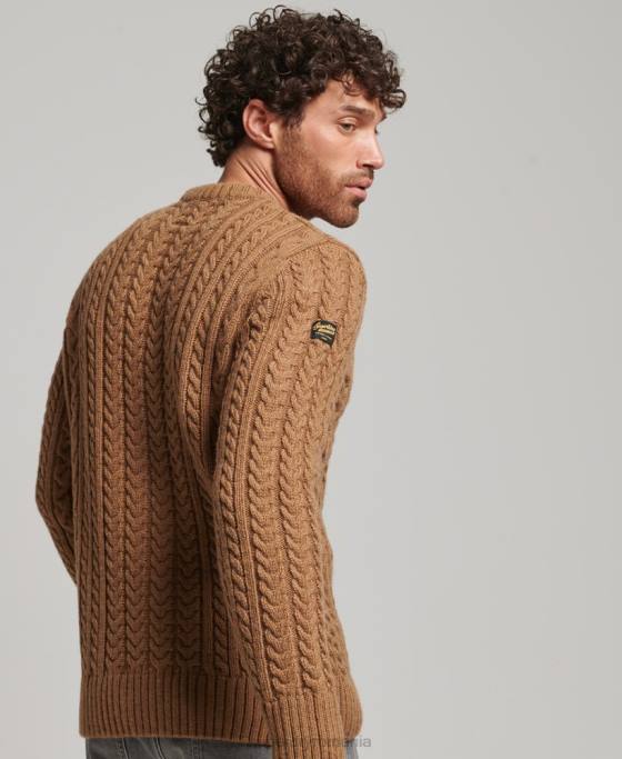 Superdry jacob crew jumper îmbrăcăminte maro bărbați JX0Z1283