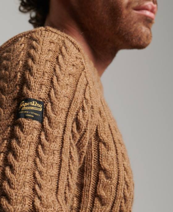 Superdry jacob crew jumper îmbrăcăminte maro bărbați JX0Z1283