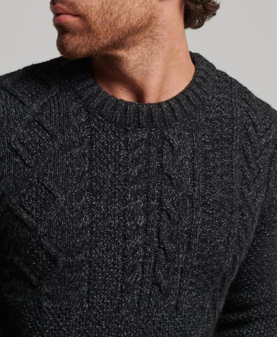 Superdry jacob crew jumper îmbrăcăminte negru bărbați JX0Z1259