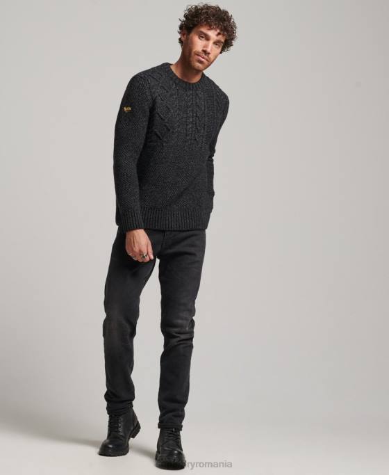 Superdry jacob crew jumper îmbrăcăminte negru bărbați JX0Z1259