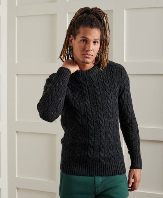 Superdry jacob crew jumper îmbrăcăminte negru bărbați JX0Z5325