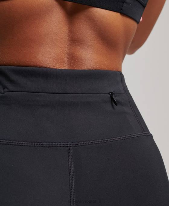 Superdry jambiere 7/8 din plasă de antrenament îmbrăcăminte negru femei JX0Z4080