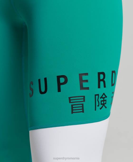 Superdry jambiere 7/8 grafice de antrenament îmbrăcăminte verde femei JX0Z4089