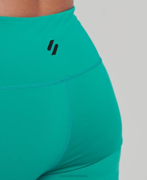 Superdry jambiere 7/8 grafice de antrenament îmbrăcăminte verde femei JX0Z4089