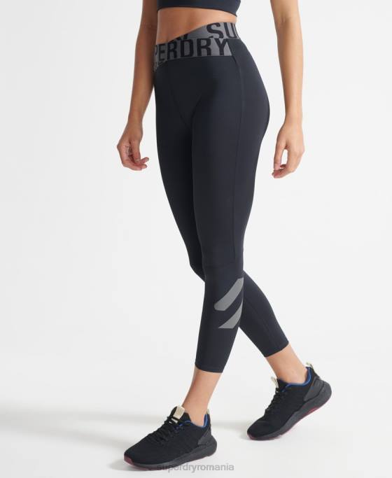 Superdry jambiere de antrenament cross 7/8 îmbrăcăminte negru femei JX0Z4083