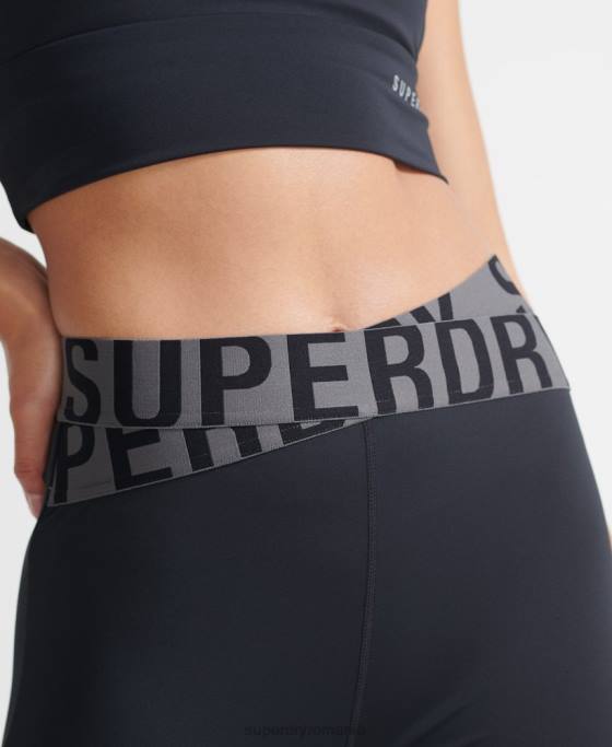 Superdry jambiere de antrenament cross 7/8 îmbrăcăminte negru femei JX0Z4083