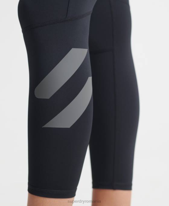 Superdry jambiere de antrenament cross 7/8 îmbrăcăminte negru femei JX0Z4083