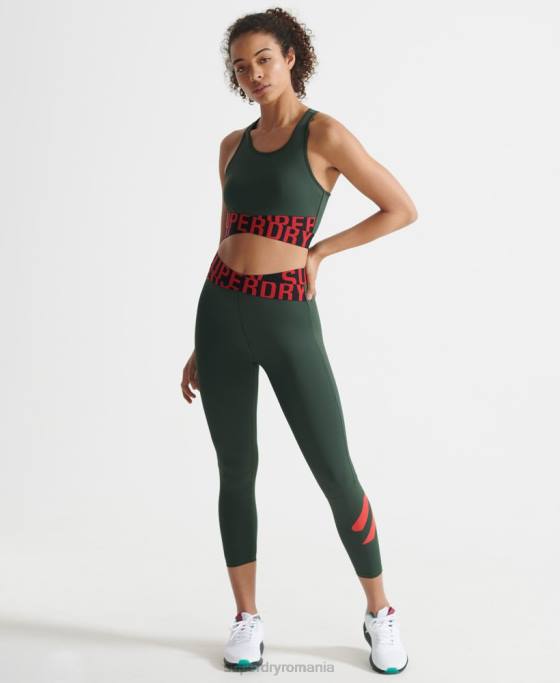 Superdry jambiere de antrenament cross 7/8 îmbrăcăminte verde femei JX0Z4087