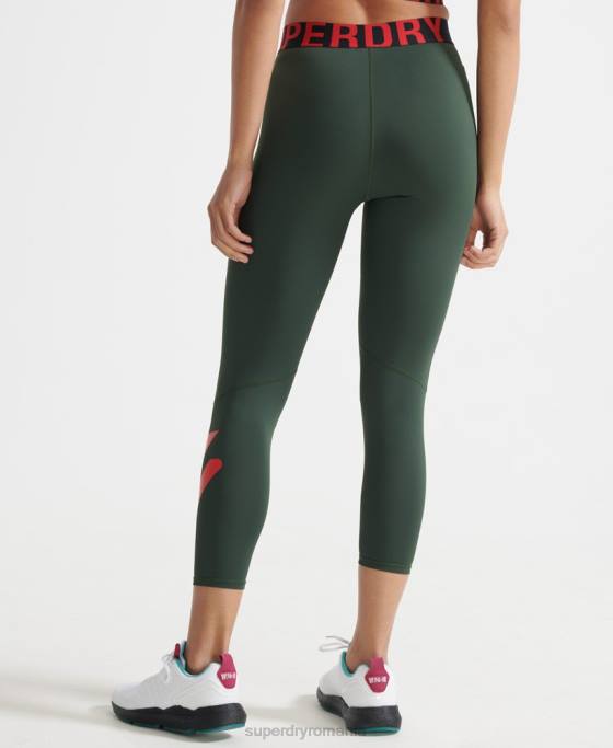 Superdry jambiere de antrenament cross 7/8 îmbrăcăminte verde femei JX0Z4087