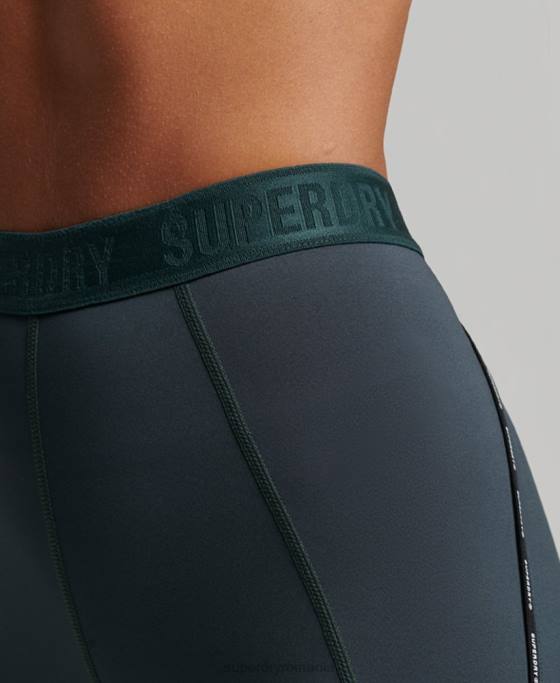 Superdry jambiere elastice cu marca trenului îmbrăcăminte verde femei JX0Z4072