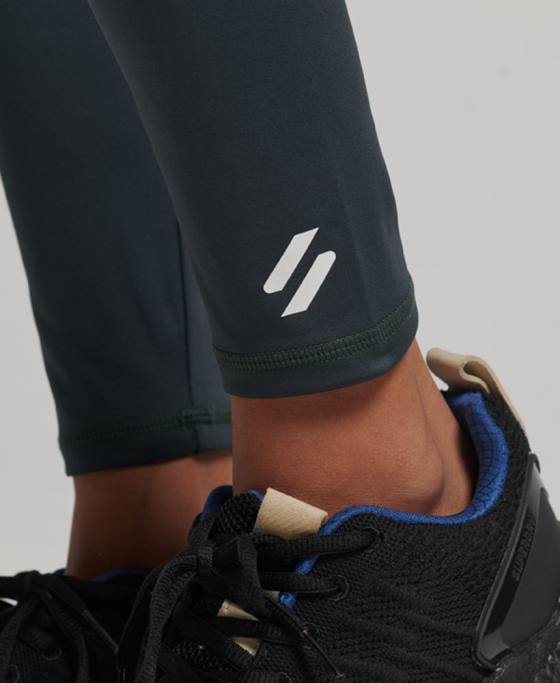 Superdry jambiere elastice cu marca trenului îmbrăcăminte verde femei JX0Z4072