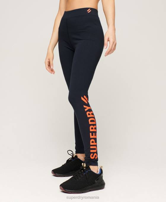 Superdry jambiere sport de bază îmbrăcăminte marina femei JX0Z4049