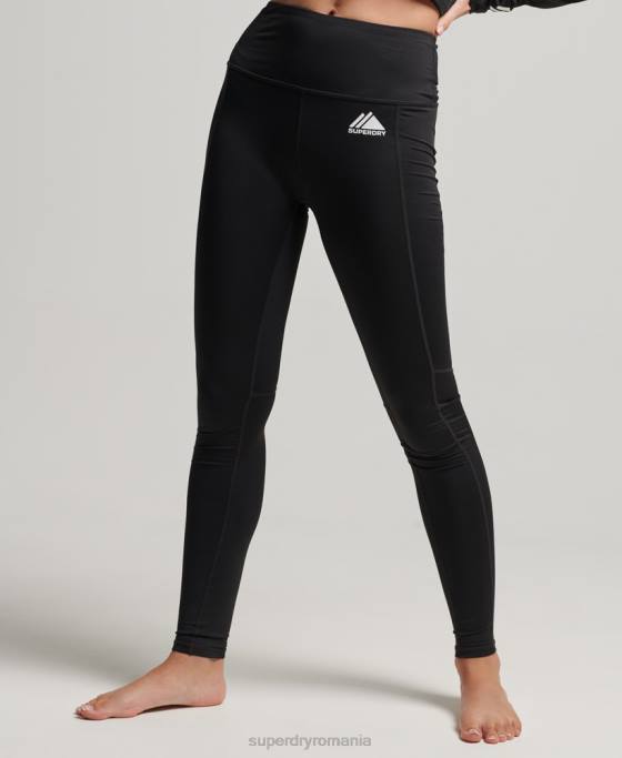 Superdry jambiere strat de bază îmbrăcăminte negru femei JX0Z4076