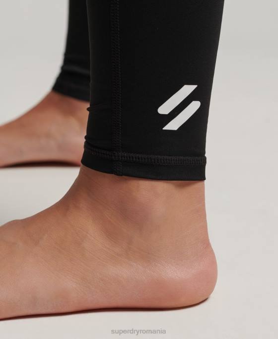 Superdry jambiere strat de bază îmbrăcăminte negru femei JX0Z4076