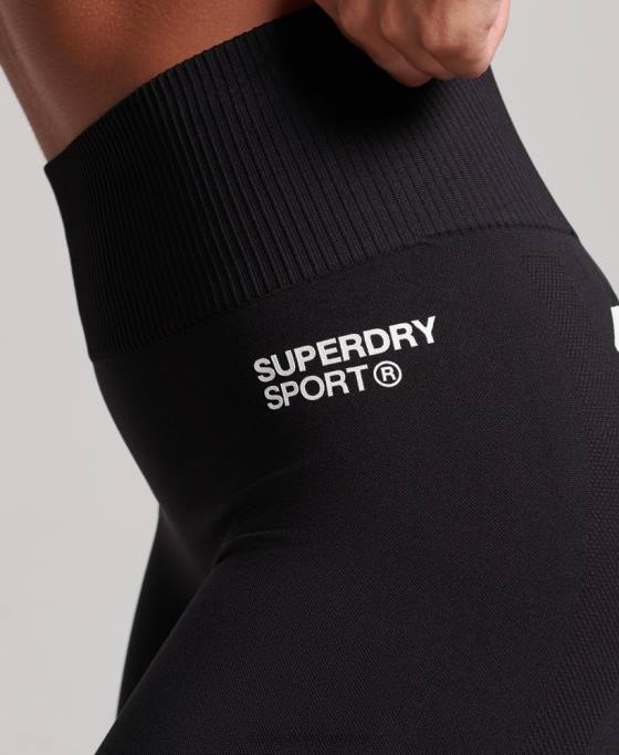 Superdry jambiere strâmte fără cusături îmbrăcăminte negru femei JX0Z4051
