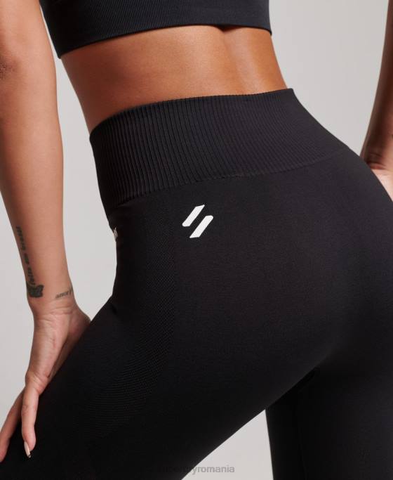 Superdry jambiere strâmte fără cusături îmbrăcăminte negru femei JX0Z4051