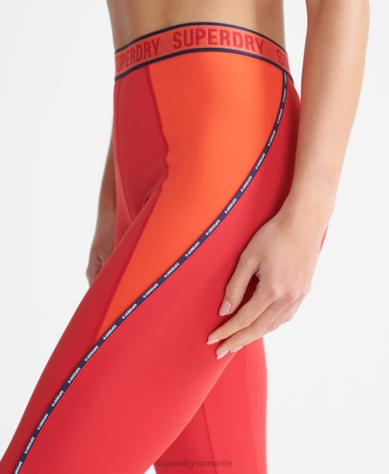 Superdry jambiere strânse elastice cu marca trenului îmbrăcăminte roșu femei JX0Z4085