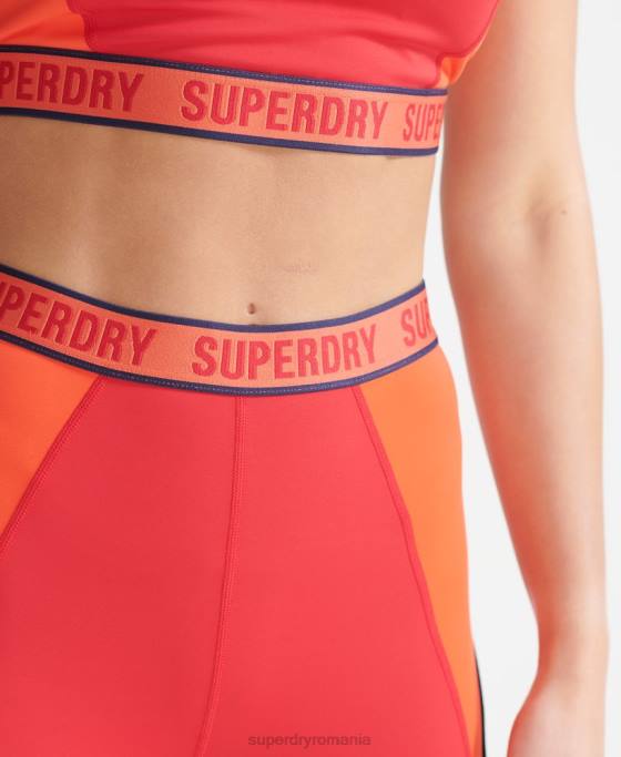 Superdry jambiere strânse elastice cu marca trenului îmbrăcăminte roșu femei JX0Z4085
