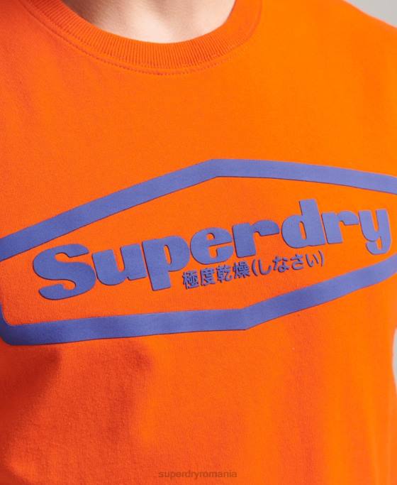 Superdry joc pe tricou cu logoul anilor 90 îmbrăcăminte portocale bărbați JX0Z4804