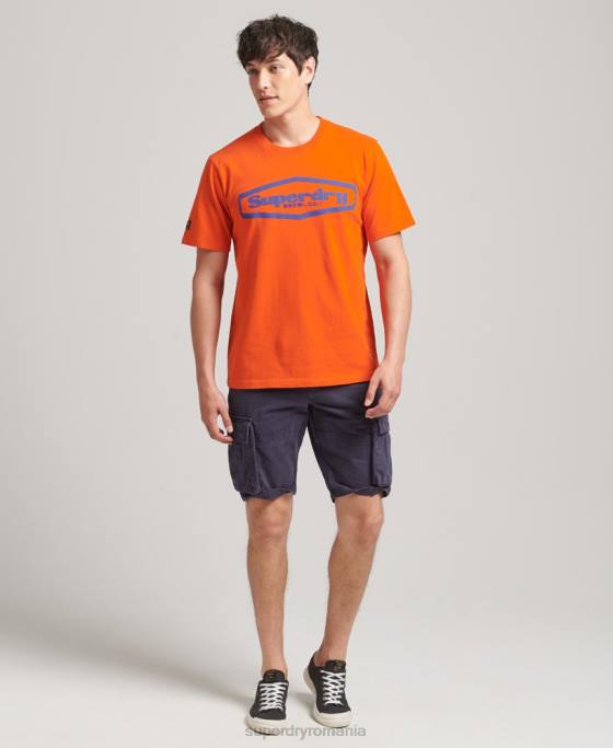 Superdry joc pe tricou cu logoul anilor 90 îmbrăcăminte portocale bărbați JX0Z4804