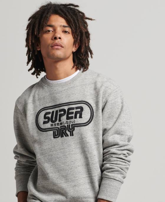Superdry joc vintage pe hanorac cu logoul anilor 90 îmbrăcăminte gri bărbați JX0Z5058
