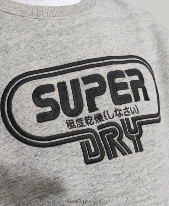 Superdry joc vintage pe hanorac cu logoul anilor 90 îmbrăcăminte gri bărbați JX0Z5058